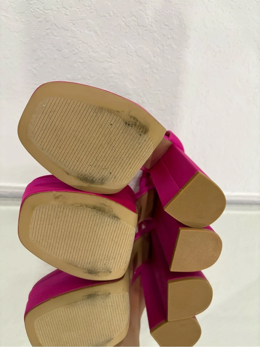 Hot Pink Platform Ankle-Strap High Heels
